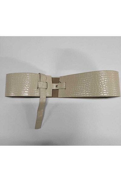 Paçuli Moda Women's Crocodile Pattern Waist Belt 20092