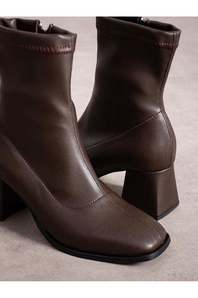 Pine Cone Brown Colored Stretch Women's Boots
