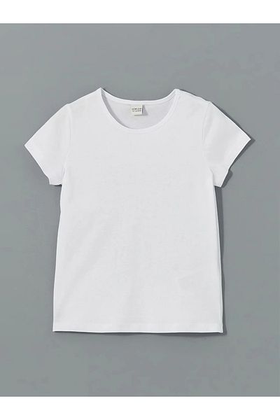 LC Waikiki Lcw Eco White Crew Neck Girls T-Shirt & Leggings
