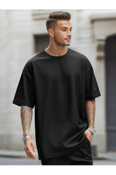 DEEPSENCE Μαύρο μπλουζάκι Unisex Oversize