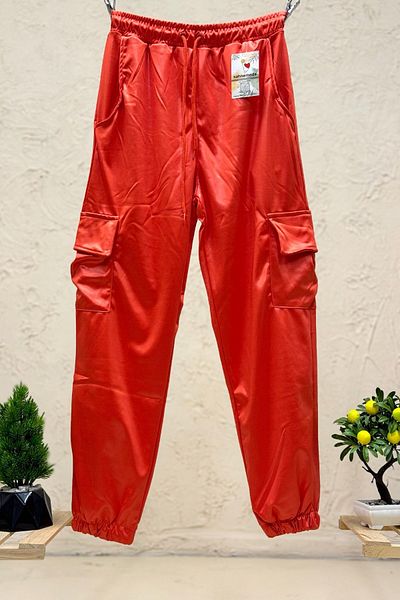 sahnemoda Single Pocket Cargo Leather Trousers