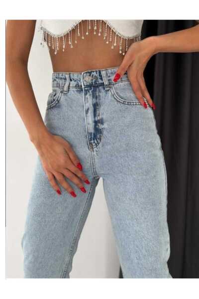OnPelin jeans جينز بوي فريند مغسول بالثلج الخفيف