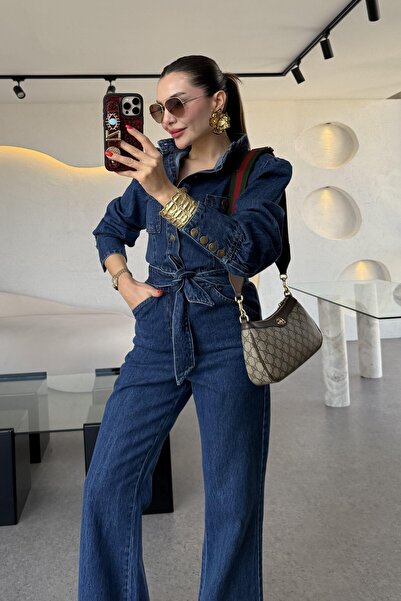 Tulipabutik Džínová kombinéza s páskem