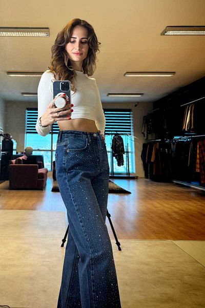 Clothing palette JEAN CU PĂRĂRI LĂTURATE CU PIATRĂ