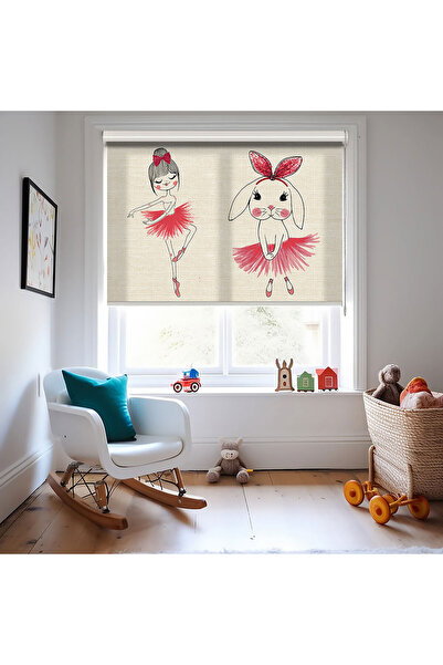 AD Home Κουρτίνα με στάμπα Μπαλαρίνας και Κουνελιού - Αντηλιακό - Κουρτίνα γι...