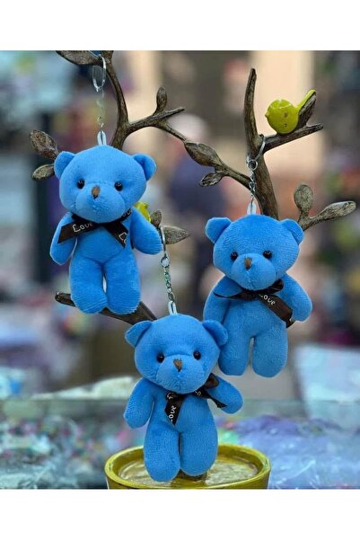 STİLİX GARAGE تيدي بير سلسلة مفاتيح السيارة كيرينغ الأزرق 2 قطعة