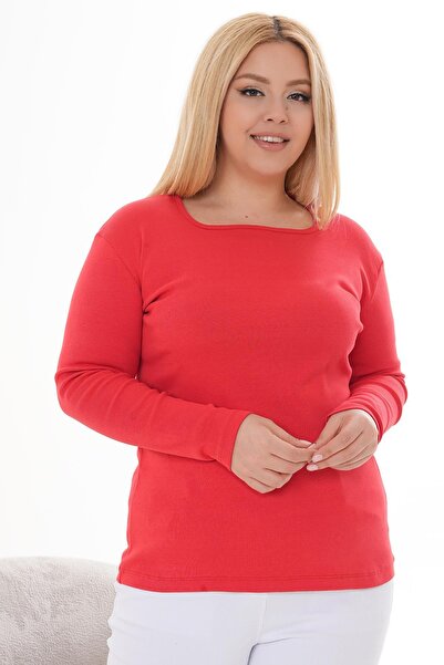 Siyezen Plus Size Crate Neck Cotton Lycra Blouse