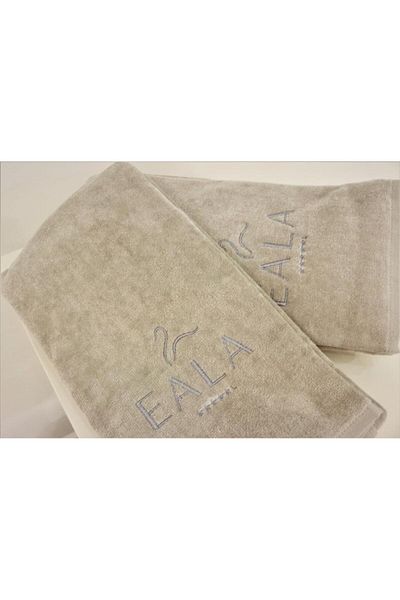 Ender Home 50x100 Μπεζ Indantren Velvet Κεντημένη Πετσέτα Υγιεινής Ανθεκτική στη Βαφή