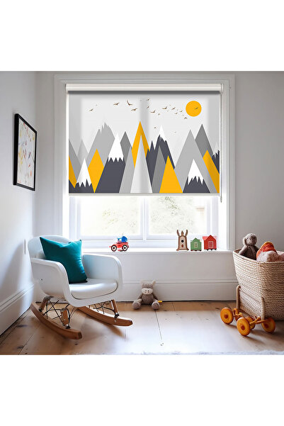 AD Home Vectorial Mountains and Sun Printed Roller Blinds - Αντηλιακή Προστασ...
