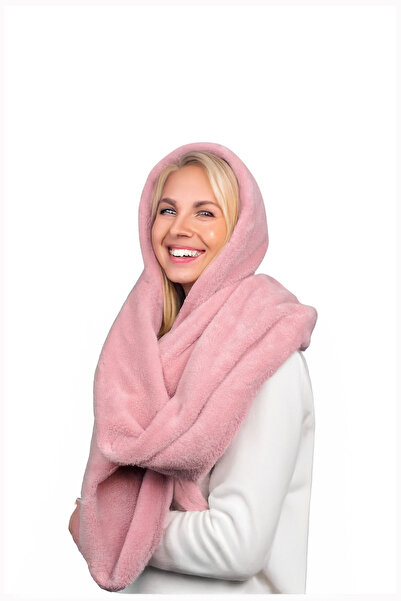 İpek Tekstil Kış Ayı Şapka Fular Çok Yönlü Sevimli Peluş Korumalı Atkı