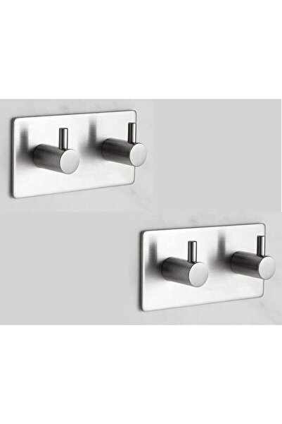 Zift Unique Paslanmaz Çelik Havlu / Bornoz Askısı / 2 Adet Ikili Askılık / Banyo Mutfak Havlu Askısı