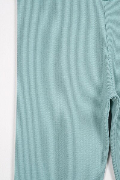 zepkids Green Ribbed Girl's Tights