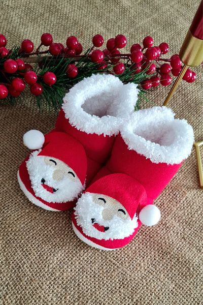 Royaleks Baby Rattle Slippers New Year Christmas Boots New Year Gift Red Baby Shoes