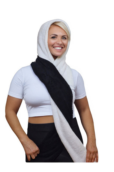 İpek Tekstil Silk Textile Winter Bear Hat Kerchief Versatile Cute Plush Ear Protection Scarf