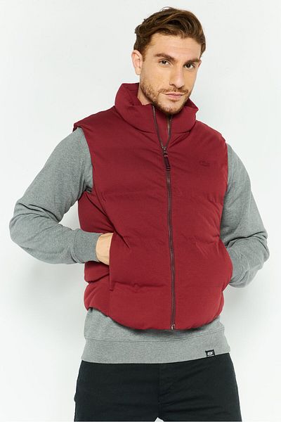 Lacoste Men Brand Logo Puffer Vest, Maroon