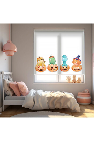 AD Home Κουρτίνα με στάμπες για το Halloween και χαριτωμένους δεινόσαυρους - ...