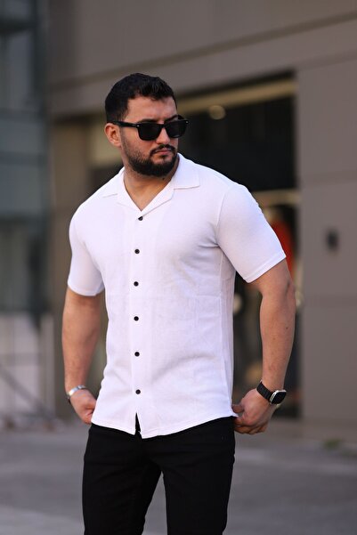 Know Men's White Khaki Gray Knitted Short Sleeve Shirt Set of 3