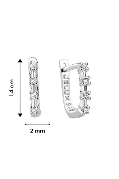 jelux silver Gümüş 925 Ayar Sıralı Zirkon Taşlı Küpe
