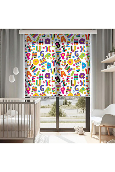 AD Home Πολύχρωμες κουρτίνες με στάμπα αλφάβητου - Κουρτίνα ηλιοπροστασίας - ...