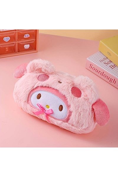 GlassySKY Sanrio Kuromi Melody βελούδινη τσάντα μακιγιάζ - Μολυβοθήκη και δώρο χαρτικά