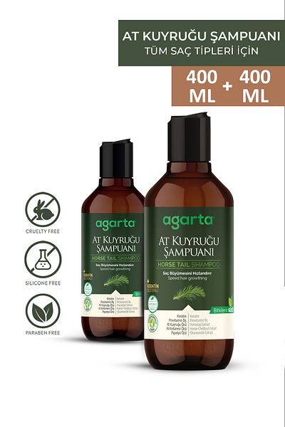 Agarta 2 Natural Ponytail Extract Salt-Free Shampoo 400 ml