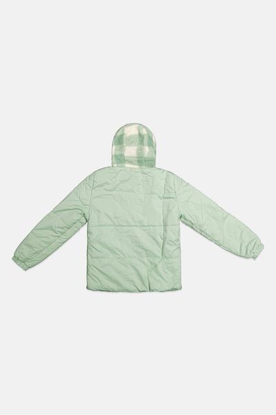 Limited Too Kids Girl Checkered Hooded Jacket, Mint Green