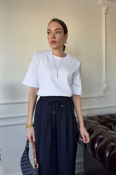 MAGARDE Tricou alb premium cu umeri