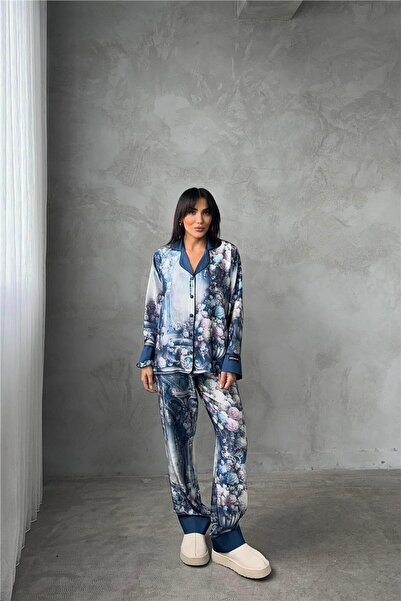 COCCOLARSI Corso D'acqua Saten Üçlü Pijama Takımı CDK09