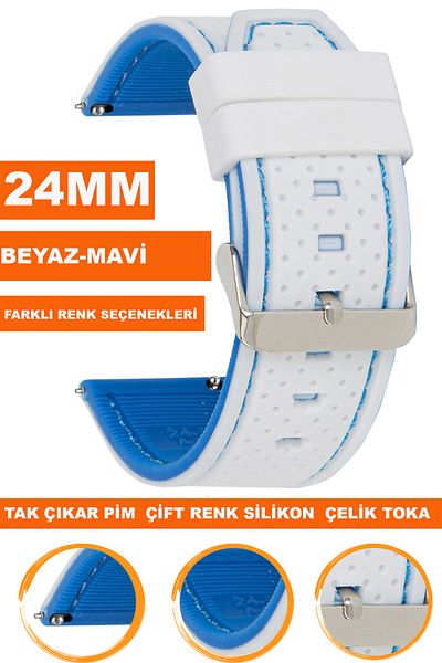 COBRA 24mm Fossil-Welder-Casio-Seiko-Omega-Armani Watch Compatible Silicone Watch Band - A5424