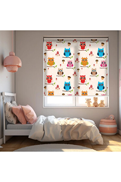 AD Home Κουρτίνες με στάμπα κουκουβάγιες - Κουρτίνα σκίασης με στάμπα - Κουρτ...
