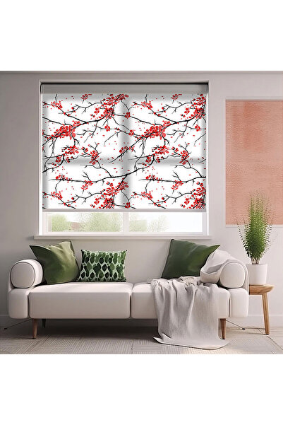 AD Home Κουρτίνα με στάμπα Cherry Branches - Κουρτίνα ηλιοπροστασίας με στάμπ...