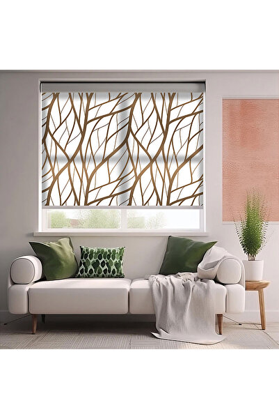 AD Home Dallar Baskılı Stor Perde - Baskılı Güneşlik Perdesi - Mutfak Perdesi...