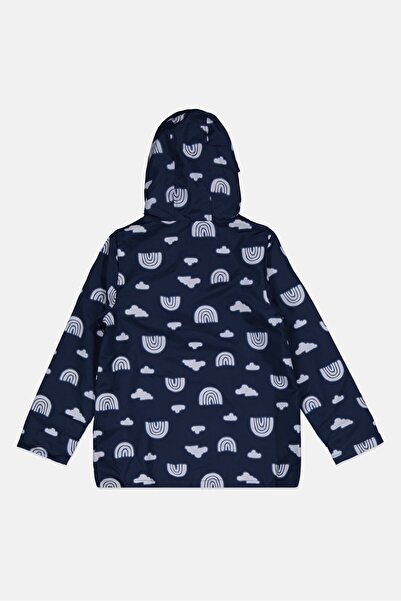 Carter's Kids Girl Allover Print Rain Jacket, Navy Blue Combo