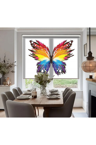AD Home Πολύχρωμες κουρτίνες συρόμενες με στάμπα πεταλούδας - Κουρτίνα σκίαση...