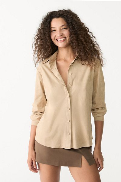 Stradivarius Faux suede shirt