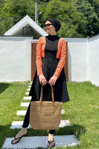 Remsa Mayo Μαγιό Lycra Full Covered Hijab Farah 4426 Μαύρο