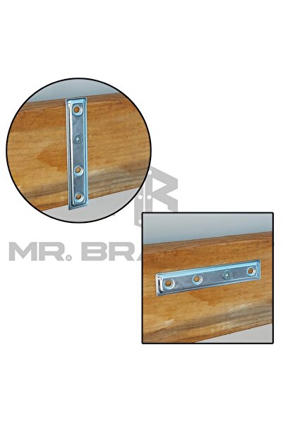Yapıkan Mr. Bracket 25 Ad. Düz Gönye Bağlantı Demiri 16x80mm - Mobilya Dolap Raf Köşe Birleştirme Aparatı