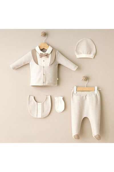 Mymio Baby Boy Pleated Newborn Set of 5