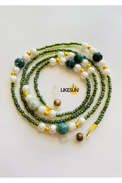 LiKESUN HOME مجموعة الزمرد المطرز - حزام النظارات والحبل النسائي