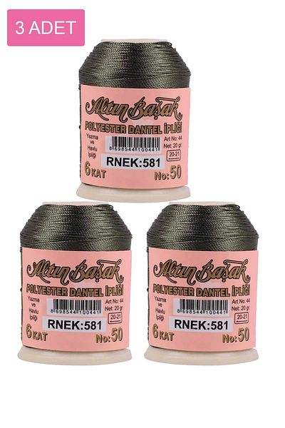 Royaleks 3 Pieces of Gold Spike Needle and Lace Thread 20 Gr - Royaleks - No: 581