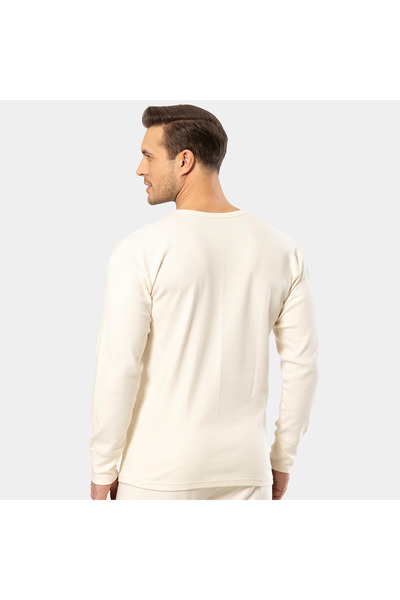 TÜREN Türen Men's Interlock Long Sleeve Undershirt 116/Cream
