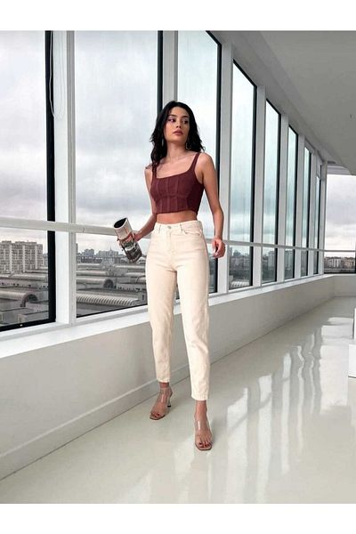 ByCukurovaFrango Αυθεντικό Cut Vintage Charm Mom Jean