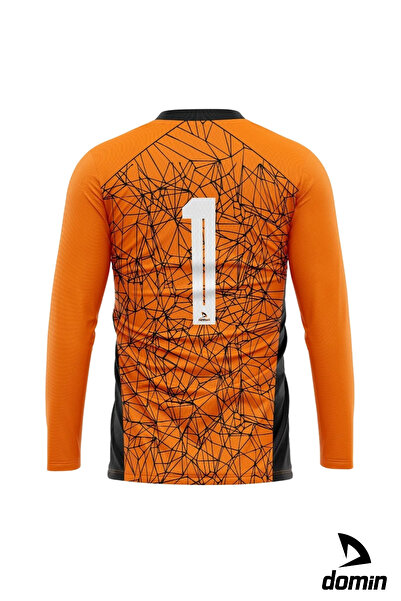 DOMİN SPOR Çocuk-yetişkin Uzun Kol Turuncu Kaleci Forması Maç Forması Futbol Forma Ve Şort Seti