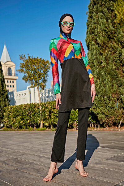 Remsa Mayo Μαγιό Lycra με μισό φερμουάρ R4503 Tetris