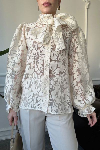 MAGARDE Cămașă bej cu model Oegnze