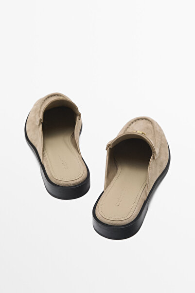 Massimo Dutti Metalik detaylı arkası açık ayakkabı