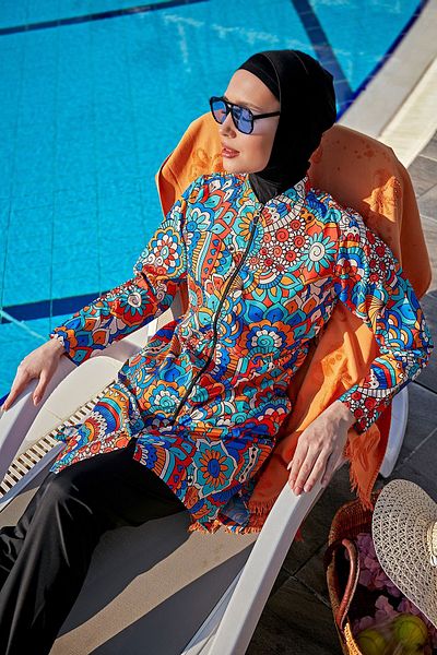 Remsa Mayo Front Covered Parachute Fully Covered Hijab Swimsuit R069C Nurşen