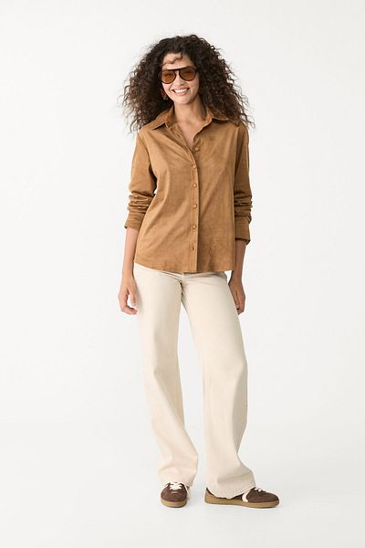 Stradivarius Faux suede shirt