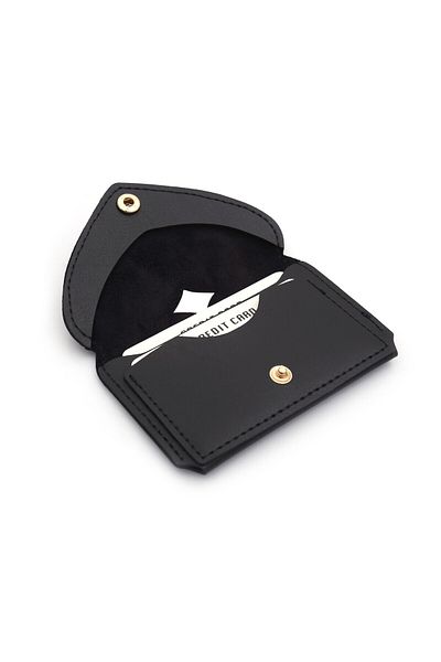 Womancraft Suport card de damă Portofel inimă Accesoriu compartiment card negru