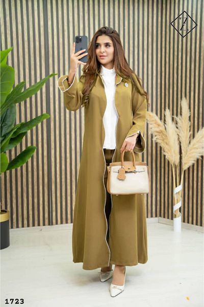 zümrüt moda Long Jacket, Blouse and Trousers, Triple Hijab Suit 1723